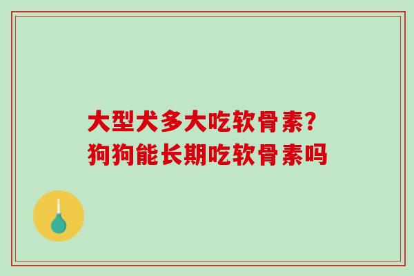 大型犬多大吃软骨素？狗狗能长期吃软骨素吗