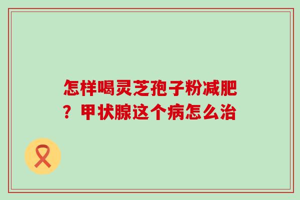 怎样喝灵芝孢子粉减肥？甲状腺这个病怎么治