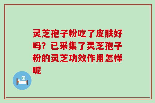 灵芝孢子粉吃了皮肤好吗？已采集了灵芝孢子粉的灵芝功效作用怎样呢