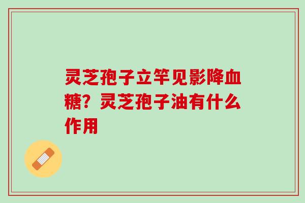 灵芝孢子立竿见影降血糖？灵芝孢子油有什么作用