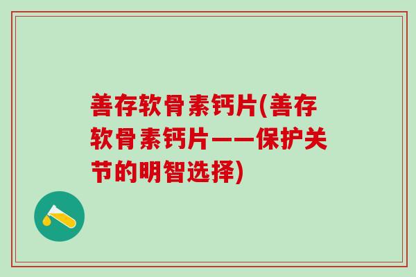 善存软骨素钙片(善存软骨素钙片——保护关节的明智选择)