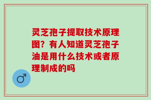 灵芝孢子提取技术原理图？有人知道灵芝孢子油是用什么技术或者原理制成的吗