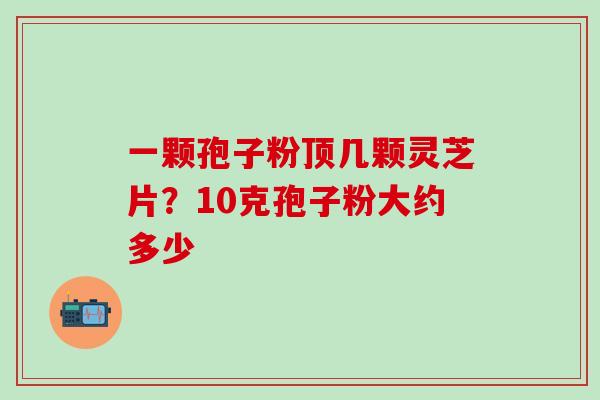 一颗孢子粉顶几颗灵芝片?10克孢子粉大约多少 一颗孢子粉顶几颗灵芝片?10克孢子粉大约多少