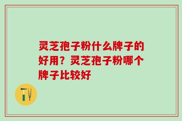 灵芝孢子粉什么牌子的好用?灵芝孢子粉哪个牌子比较好 灵芝孢子粉什么牌子的好用?灵芝孢子粉哪个牌子比较好
