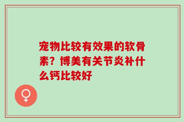 宠物比较有效果的软骨素？博美有关节炎补什么钙比较好