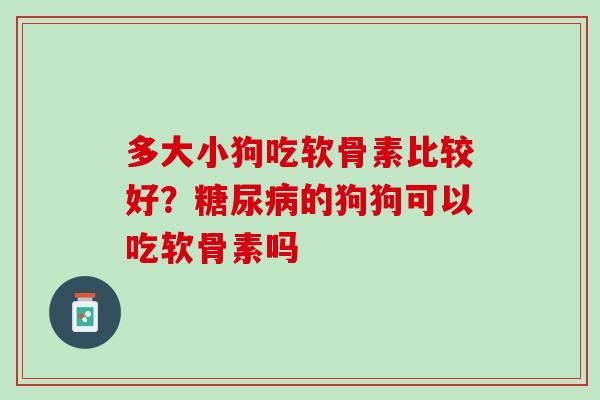 多大小狗吃软骨素比较好？糖尿病的狗狗可以吃软骨素吗
