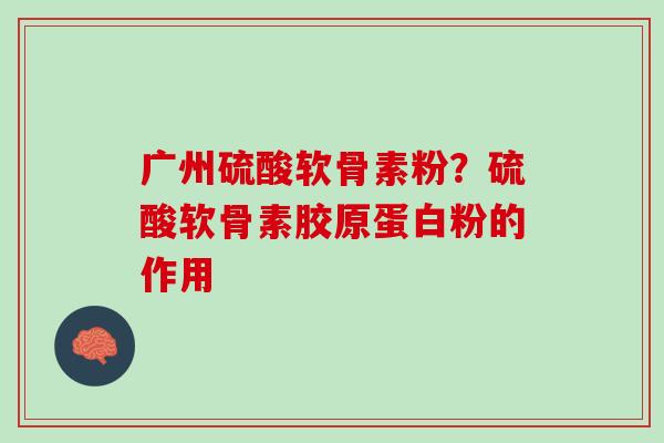 广州硫酸软骨素粉？硫酸软骨素胶原蛋白粉的作用