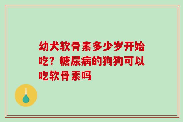 幼犬软骨素多少岁开始吃？糖尿病的狗狗可以吃软骨素吗
