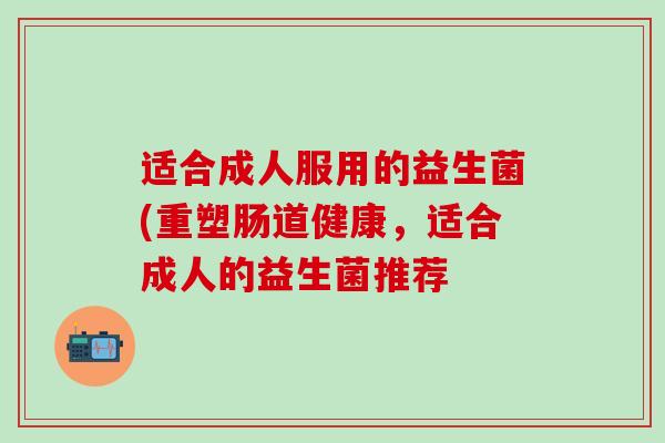 适合成人服用的益生菌(重塑肠道健康，适合成人的益生菌推荐