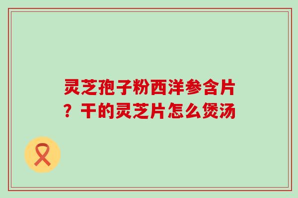 灵芝孢子粉西洋参含片？干的灵芝片怎么煲汤