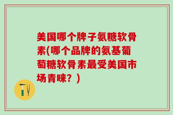 美国哪个牌子氨糖软骨素(哪个品牌的氨基葡萄糖软骨素最受美国市场青睐？)