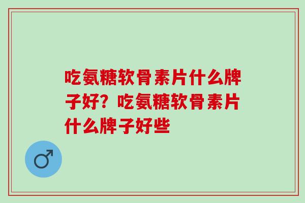 吃氨糖软骨素片什么牌子好？吃氨糖软骨素片什么牌子好些