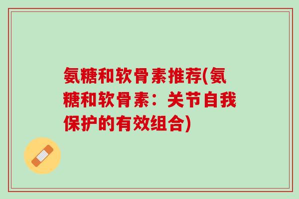 氨糖和软骨素推荐(氨糖和软骨素：关节自我保护的有效组合)