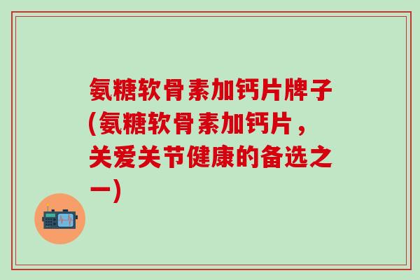氨糖软骨素加钙片牌子(氨糖软骨素加钙片，关爱关节健康的备选之一)