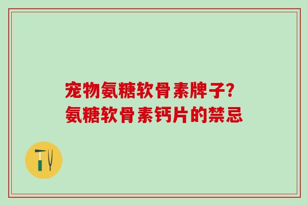 宠物氨糖软骨素牌子？氨糖软骨素钙片的禁忌