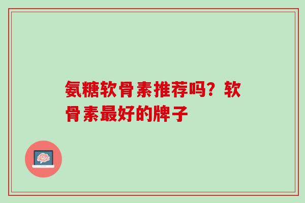 氨糖软骨素推荐吗？软骨素最好的牌子