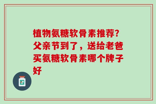 植物氨糖软骨素推荐？父亲节到了，送给老爸买氨糖软骨素哪个牌子好