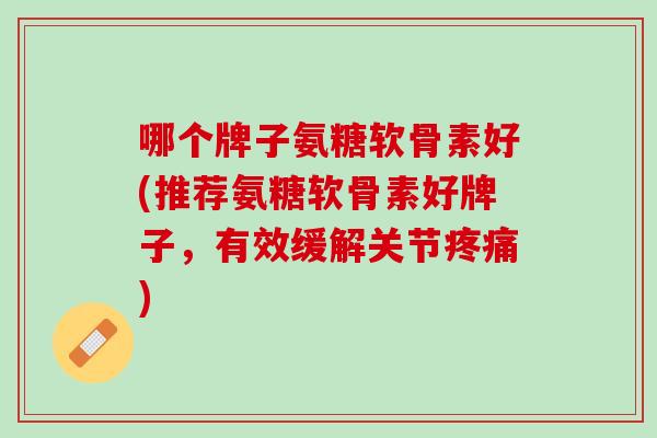 哪个牌子氨糖软骨素好(推荐氨糖软骨素好牌子，有效缓解关节疼痛)