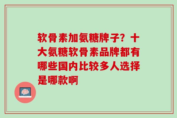 软骨素加氨糖牌子？十大氨糖软骨素品牌都有哪些国内比较多人选择是哪款啊