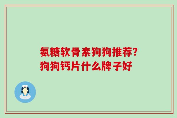 氨糖软骨素狗狗推荐？狗狗钙片什么牌子好