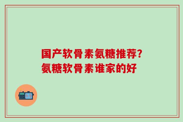 国产软骨素氨糖推荐？氨糖软骨素谁家的好