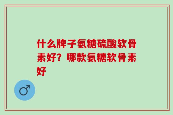 什么牌子氨糖硫酸软骨素好？哪款氨糖软骨素好