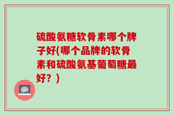 硫酸氨糖软骨素哪个牌子好(哪个品牌的软骨素和硫酸氨基葡萄糖最好？)