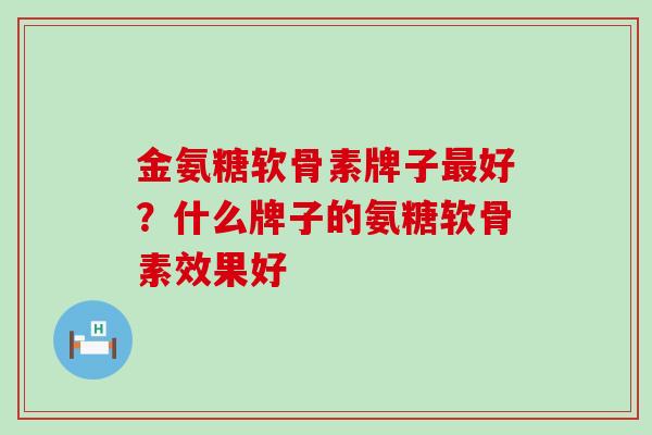 金氨糖软骨素牌子最好？什么牌子的氨糖软骨素效果好