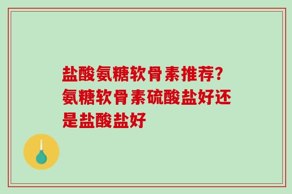 盐酸氨糖软骨素推荐？氨糖软骨素硫酸盐好还是盐酸盐好