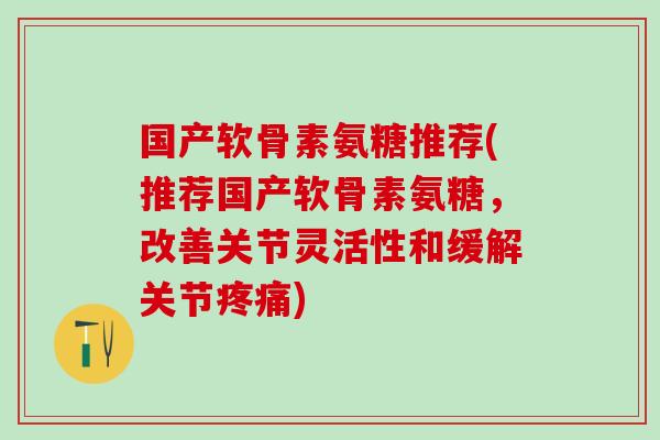 国产软骨素氨糖推荐(推荐国产软骨素氨糖，改善关节灵活性和缓解关节疼痛)