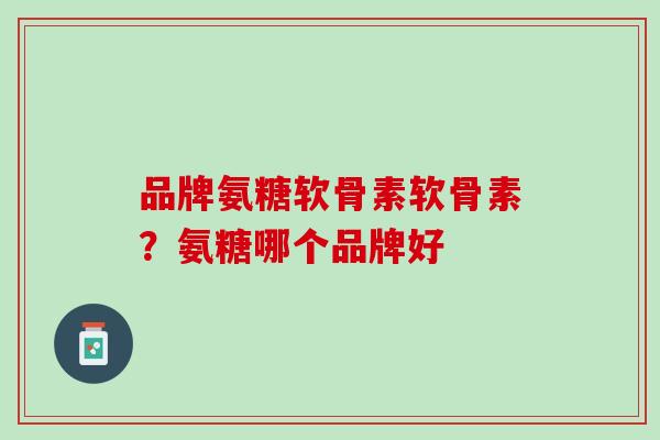 品牌氨糖软骨素软骨素？氨糖哪个品牌好