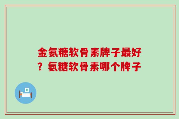 金氨糖软骨素牌子最好？氨糖软骨素哪个牌子