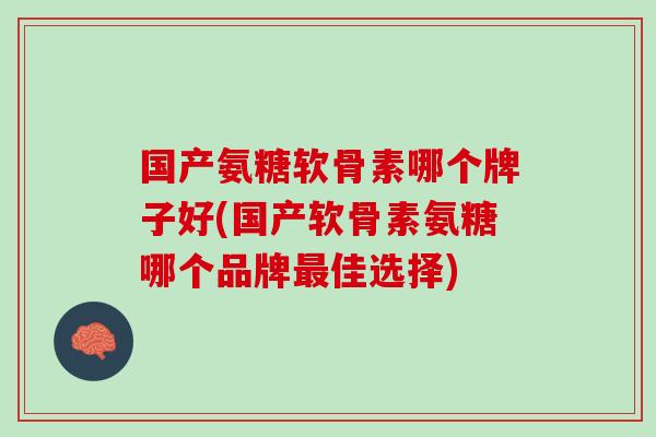 国产氨糖软骨素哪个牌子好(国产软骨素氨糖哪个品牌最佳选择)