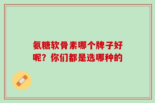 氨糖软骨素哪个牌子好呢？你们都是选哪种的