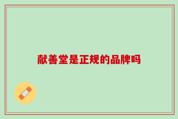 献善堂是正规的品牌吗