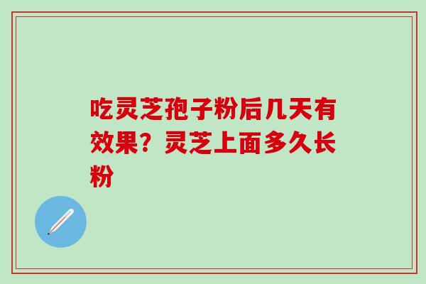 吃灵芝孢子粉后几天有效果?灵芝上面多久长粉 吃灵芝孢子粉后几天有效果?灵芝上面多久长粉