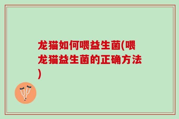 龙猫如何喂益生菌(喂龙猫益生菌的正确方法)