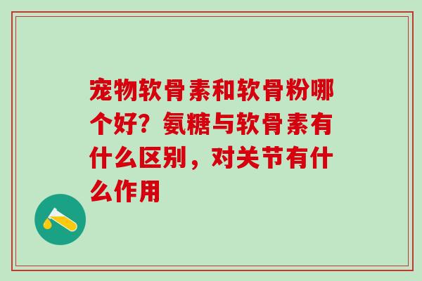 宠物软骨素和软骨粉哪个好？氨糖与软骨素有什么区别，对关节有什么作用