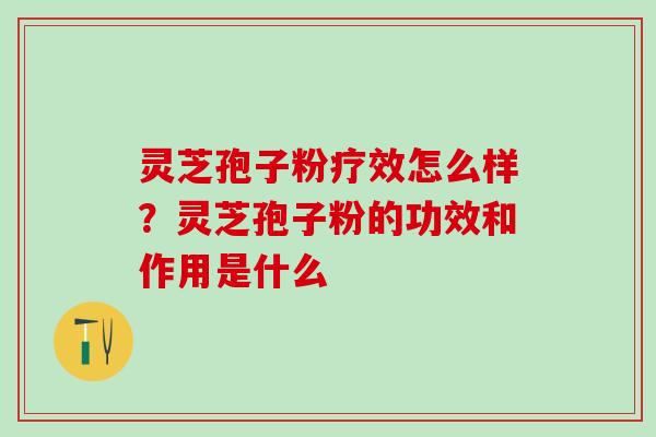 灵芝孢子粉疗效怎么样?灵芝孢子粉的功效和作用是什么 灵芝孢子粉疗效怎么样?灵芝孢子粉的功效和作用是什么