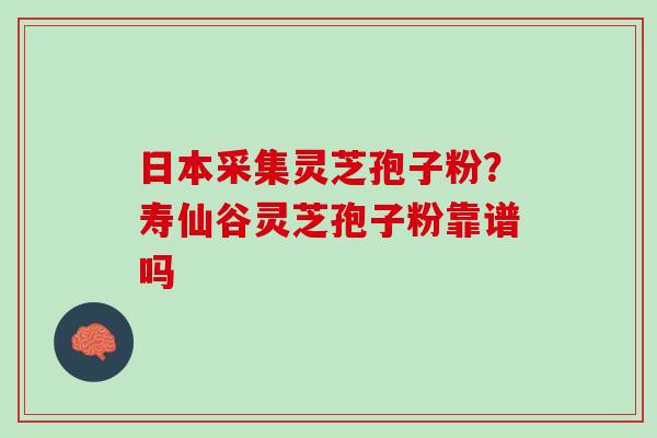 日本采集灵芝孢子粉？寿仙谷灵芝孢子粉靠谱吗