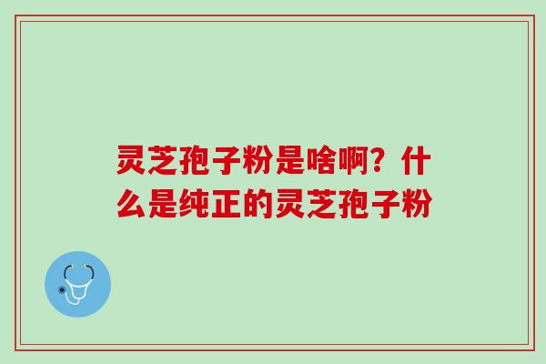 灵芝孢子粉是啥啊？什么是纯正的灵芝孢子粉