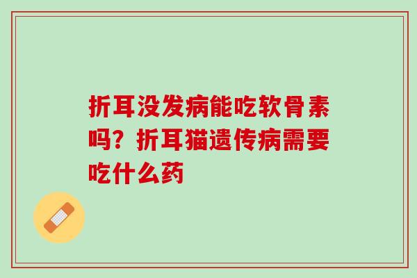 折耳没发病能吃软骨素吗？折耳猫遗传病需要吃什么药