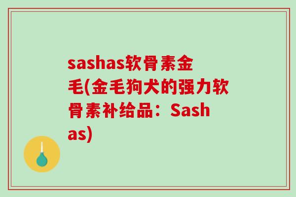 sashas软骨素金毛(金毛狗犬的强力软骨素补给品:Sashas) sashas软骨素金毛(金毛狗犬的强力软骨素补给品:Sashas)