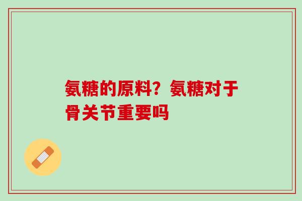 氨糖的原料？氨糖对于骨关节重要吗