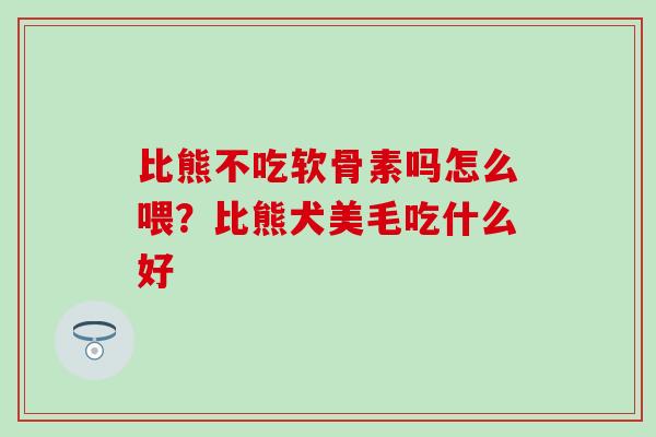 比熊不吃软骨素吗怎么喂？比熊犬美毛吃什么好