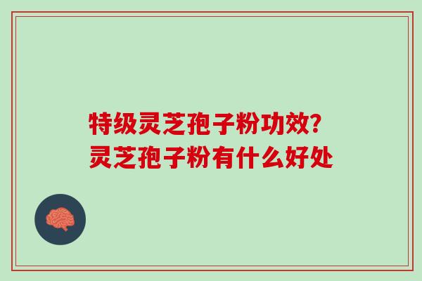 特级灵芝孢子粉功效？灵芝孢子粉有什么好处