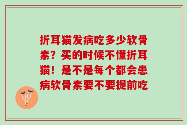 折耳猫发病吃多少软骨素？买的时候不懂折耳猫！是不是每个都会患病软骨素要不要提前吃