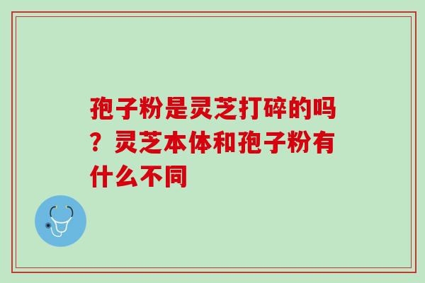 孢子粉是灵芝打碎的吗?灵芝本体和孢子粉有什么不同 孢子粉是灵芝打碎的吗?灵芝本体和孢子粉有什么不同