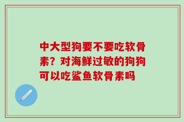 中大型狗要不要吃软骨素？对海鲜过敏的狗狗可以吃鲨鱼软骨素吗