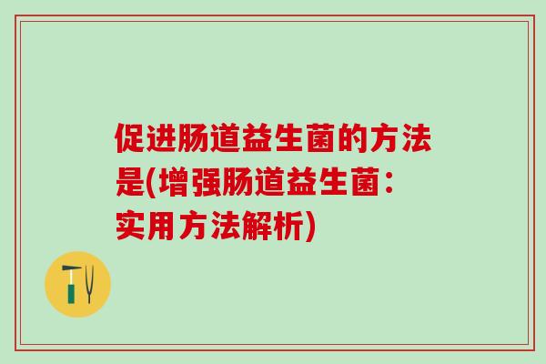 促进肠道益生菌的方法是(增强肠道益生菌：实用方法解析)